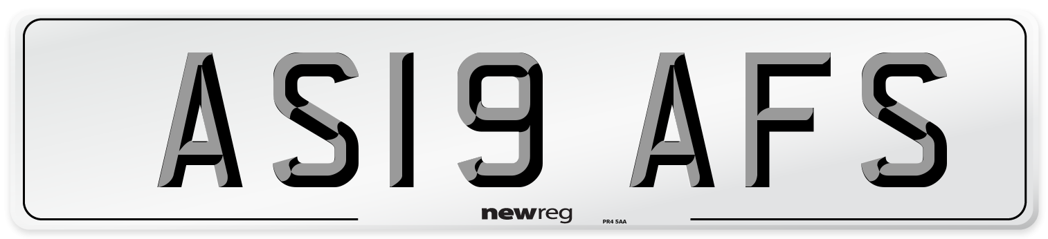 AS19 AFS Number Plate from New Reg
